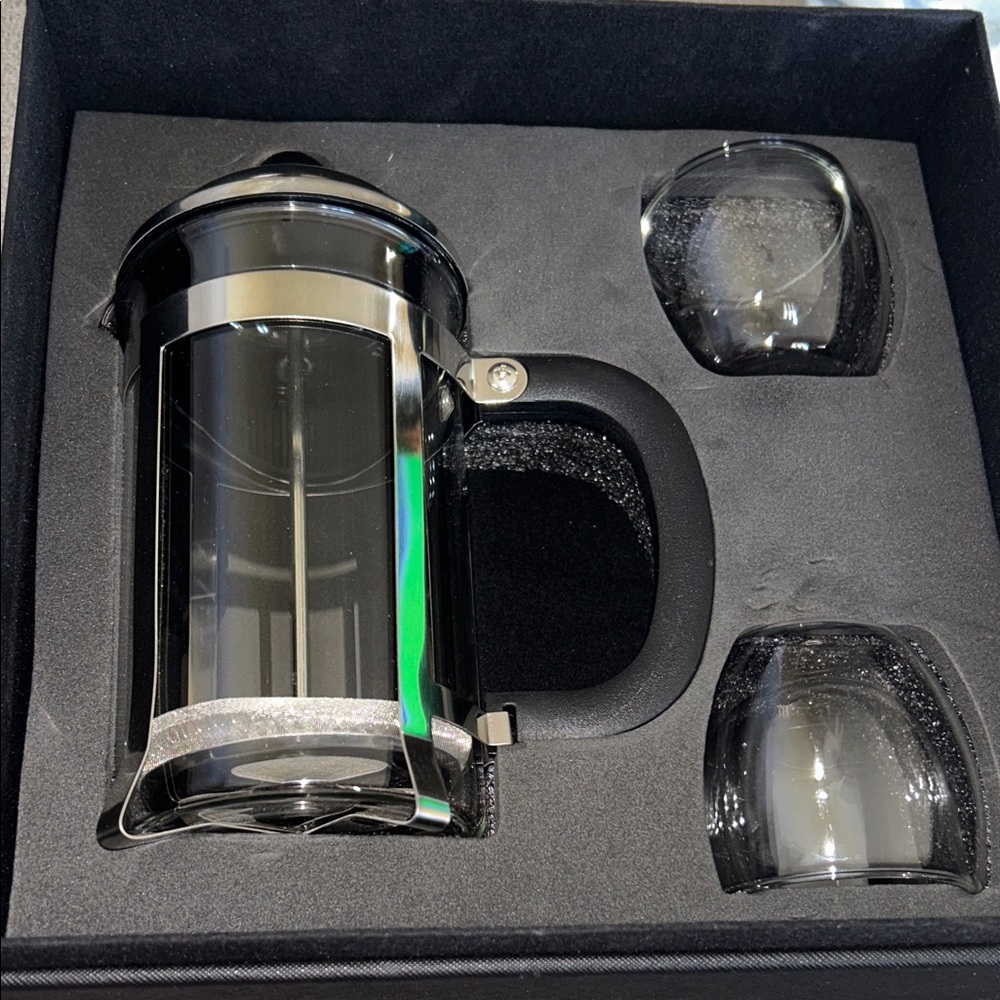 Glass French Press with Cups
